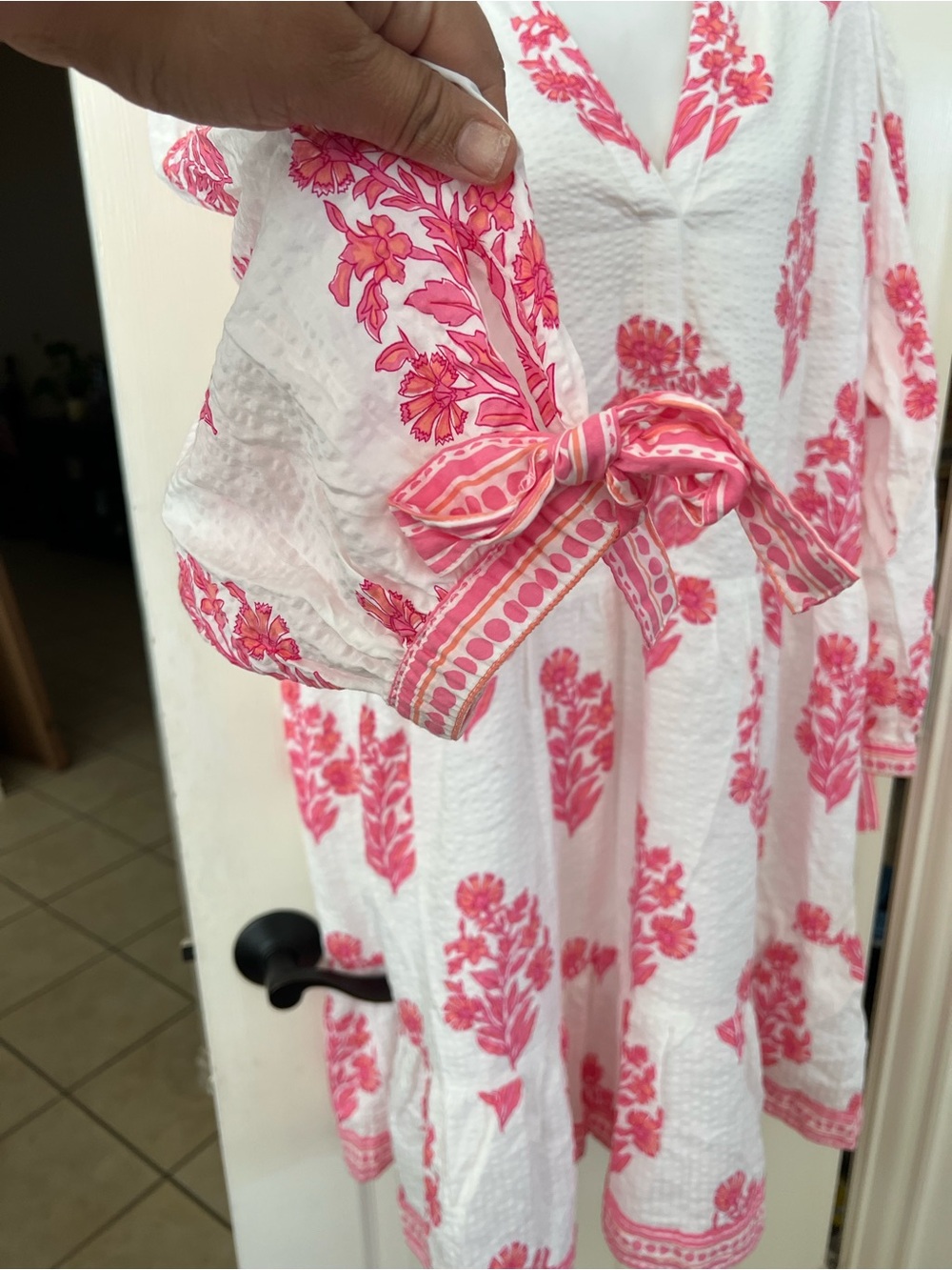 New Vineyard Vines Tessa Floral Tie Sleeve Minidress XL - Picture 6 of 13